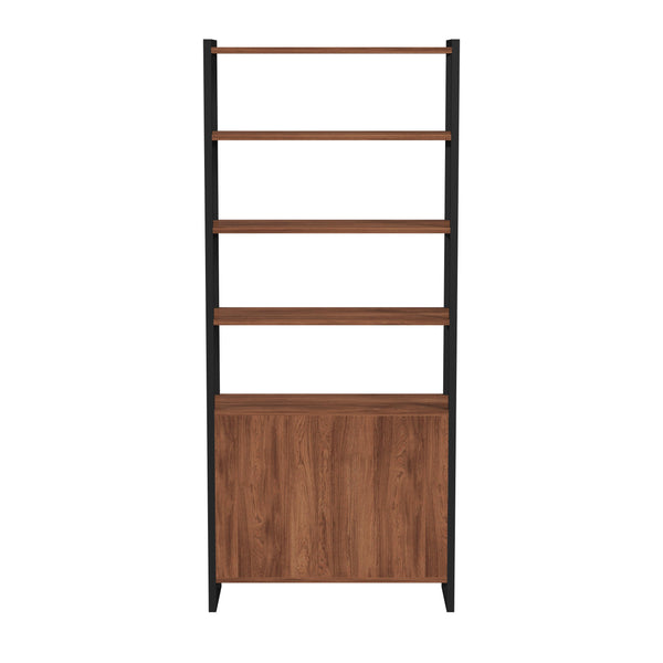 Butler Specialty Drake 73" Two Door Walnut Bookcase XRT Brown Mdf veneer Walnut+steel 5575421-BUTLER