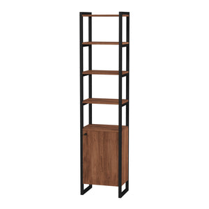 Butler Specialty Drake 73" Narrow Walnut Bookcase with Storage XRT Brown Mdf veneer Walnut+steel 5576421-BUTLER