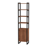 Butler Specialty Drake 73" Narrow Walnut Bookcase with Storage XRT Brown Mdf veneer Walnut+steel 5576421-BUTLER