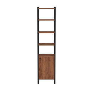 Butler Specialty Drake 73" Narrow Walnut Bookcase with Storage XRT Brown Mdf veneer Walnut+steel 5576421-BUTLER