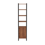 Butler Specialty Drake 73" Narrow Walnut Bookcase with Storage XRT Brown Mdf veneer Walnut+steel 5576421-BUTLER