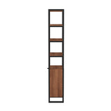 Butler Specialty Drake 73" Narrow Walnut Bookcase with Storage XRT Brown Mdf veneer Walnut+steel 5576421-BUTLER