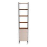 Butler Specialty Drake 73" Narrow Walnut Bookcase with Storage XRT Brown Mdf veneer Walnut+steel 5576421-BUTLER