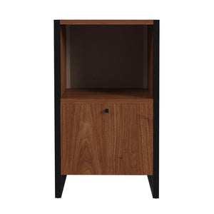 Butler Specialty Drake One Drawer File Cabinet with Storage XRT Brown Mdf veneer Walnut+steel 5577421-BUTLER