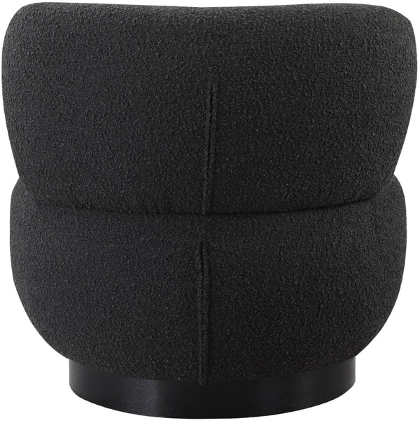 Calais Boucle Fabric / Oak Veneer / Plywood / Foam Contemporary Black Boucle Fabric Accent Chair - 33.5" W x 31" D x 31.5" H