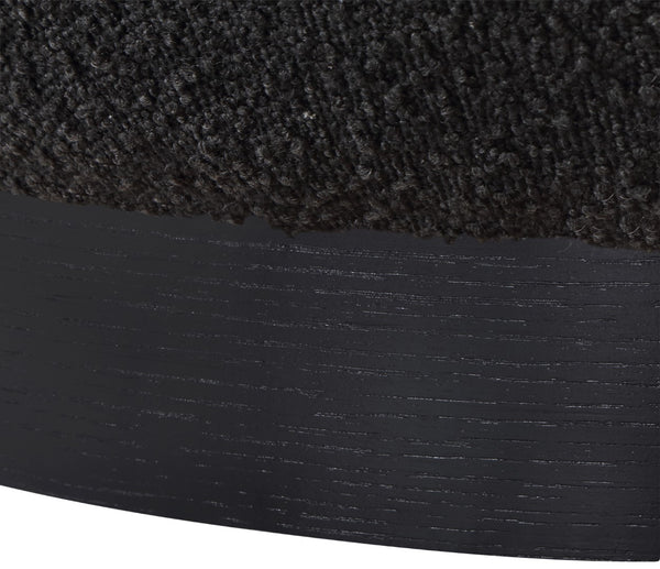 Calais Boucle Fabric / Oak Veneer / Plywood / Foam Contemporary Black Boucle Fabric Accent Chair - 33.5" W x 31" D x 31.5" H