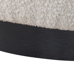 Calais Boucle Fabric / Oak Veneer / Plywood / Foam Contemporary Cream Boucle Fabric Accent Chair - 33.5" W x 31" D x 31.5" H