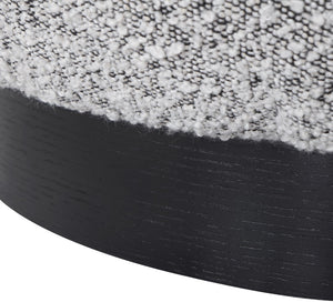 Calais Boucle Fabric / Oak Veneer / Plywood / Foam Contemporary Grey Boucle Fabric Accent Chair - 33.5" W x 31" D x 31.5" H