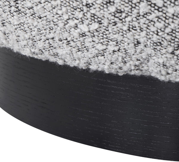 Calais Boucle Fabric / Oak Veneer / Plywood / Foam Contemporary Grey Boucle Fabric Accent Chair - 33.5" W x 31" D x 31.5" H