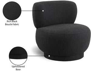 Calais Boucle Fabric / Plywood / Foam Contemporary Black Boucle Fabric Accent Chair - 33.5" W x 31" D x 31.5" H