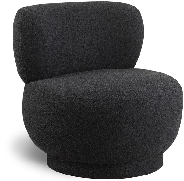Calais Boucle Fabric / Plywood / Foam Contemporary Black Boucle Fabric Accent Chair - 33.5" W x 31" D x 31.5" H