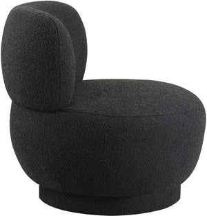 Calais Boucle Fabric / Plywood / Foam Contemporary Black Boucle Fabric Accent Chair - 33.5" W x 31" D x 31.5" H