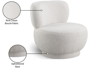 Calais Boucle Fabric / Plywood / Foam Contemporary Cream Boucle Fabric Accent Chair - 33.5" W x 31" D x 31.5" H