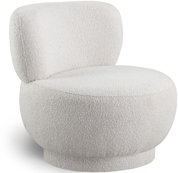 Calais Boucle Fabric / Plywood / Foam Contemporary Cream Boucle Fabric Accent Chair - 33.5" W x 31" D x 31.5" H