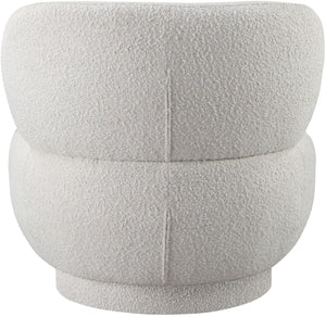 Calais Boucle Fabric / Plywood / Foam Contemporary Cream Boucle Fabric Accent Chair - 33.5" W x 31" D x 31.5" H