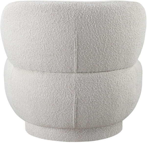 Calais Boucle Fabric / Plywood / Foam Contemporary Cream Boucle Fabric Accent Chair - 33.5" W x 31" D x 31.5" H