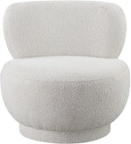 Calais Boucle Fabric / Plywood / Foam Contemporary Cream Boucle Fabric Accent Chair - 33.5" W x 31" D x 31.5" H