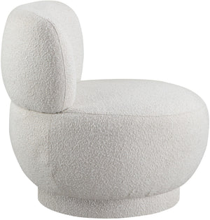 Calais Boucle Fabric / Plywood / Foam Contemporary Cream Boucle Fabric Accent Chair - 33.5" W x 31" D x 31.5" H