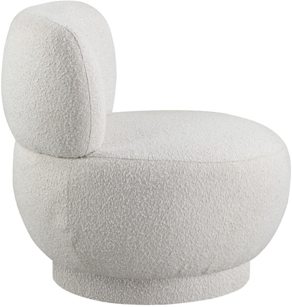 Calais Boucle Fabric / Plywood / Foam Contemporary Cream Boucle Fabric Accent Chair - 33.5" W x 31" D x 31.5" H