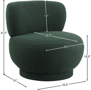 Calais Boucle Fabric / Plywood / Foam Contemporary Green Boucle Fabric Accent Chair - 33.5" W x 31" D x 31.5" H