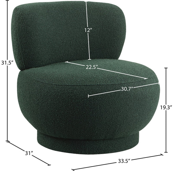 Calais Boucle Fabric / Plywood / Foam Contemporary Green Boucle Fabric Accent Chair - 33.5" W x 31" D x 31.5" H