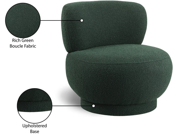 Calais Boucle Fabric / Plywood / Foam Contemporary Green Boucle Fabric Accent Chair - 33.5" W x 31" D x 31.5" H