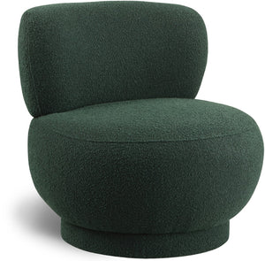 Calais Boucle Fabric / Plywood / Foam Contemporary Green Boucle Fabric Accent Chair - 33.5" W x 31" D x 31.5" H