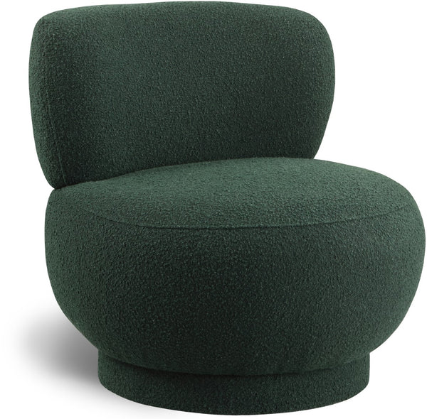 Calais Boucle Fabric / Plywood / Foam Contemporary Green Boucle Fabric Accent Chair - 33.5" W x 31" D x 31.5" H