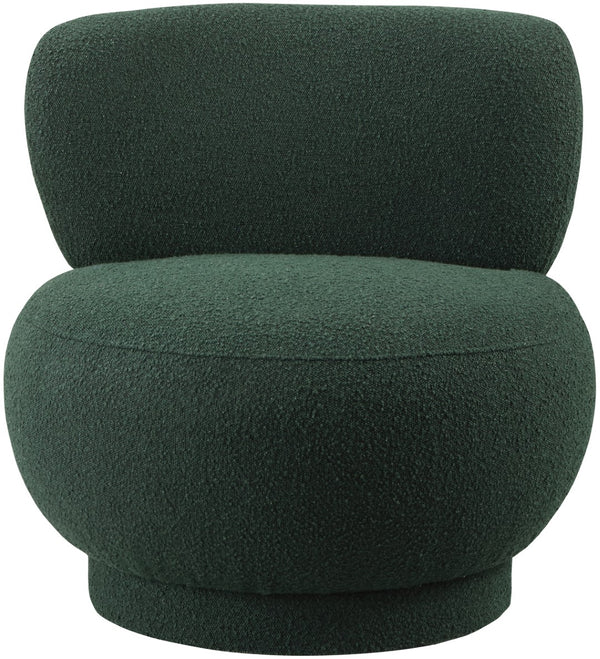 Calais Boucle Fabric / Plywood / Foam Contemporary Green Boucle Fabric Accent Chair - 33.5" W x 31" D x 31.5" H