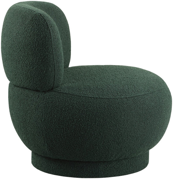 Calais Boucle Fabric / Plywood / Foam Contemporary Green Boucle Fabric Accent Chair - 33.5" W x 31" D x 31.5" H