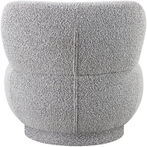 Calais Boucle Fabric / Plywood / Foam Contemporary Grey Boucle Fabric Accent Chair - 33.5" W x 31" D x 31.5" H