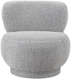 Calais Boucle Fabric / Plywood / Foam Contemporary Grey Boucle Fabric Accent Chair - 33.5" W x 31" D x 31.5" H