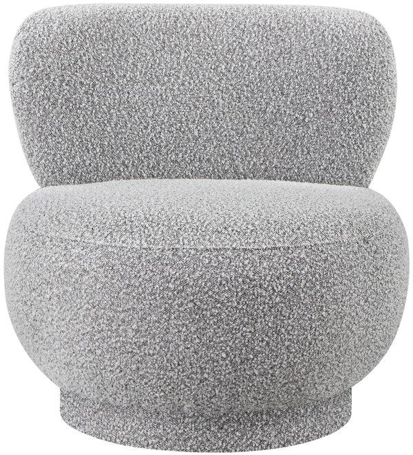 Calais Boucle Fabric / Plywood / Foam Contemporary Grey Boucle Fabric Accent Chair - 33.5" W x 31" D x 31.5" H