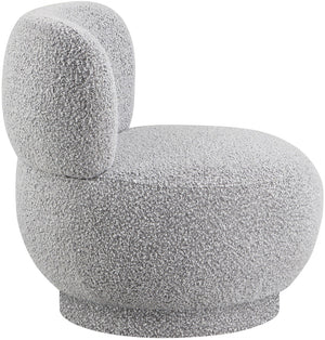 Calais Boucle Fabric / Plywood / Foam Contemporary Grey Boucle Fabric Accent Chair - 33.5" W x 31" D x 31.5" H