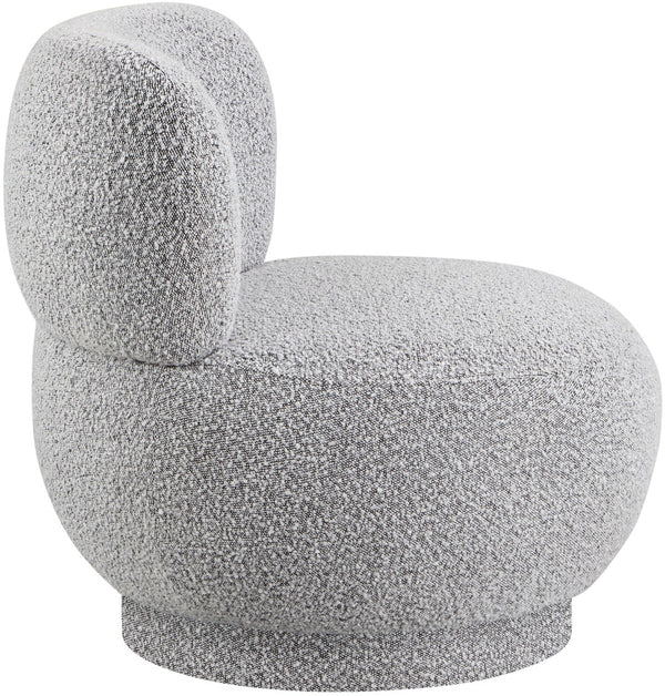 Calais Boucle Fabric / Plywood / Foam Contemporary Grey Boucle Fabric Accent Chair - 33.5" W x 31" D x 31.5" H