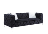 Phifina Contemporary Sofa with 2 Pillows Black Velvet(#Vel-1), Faux Fur: ZM-1 55920-ACME