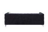 Phifina Contemporary Sofa with 2 Pillows Black Velvet(#Vel-1), Faux Fur: ZM-1 55920-ACME