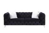 Phifina Contemporary Sofa with 2 Pillows Black Velvet(#Vel-1), Faux Fur: ZM-1 55920-ACME