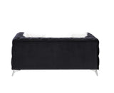 Phifina Contemporary Loveseat with 2 Pillows Black Velvet(#Vel-1), Faux Fur: ZM-1 55921-ACME