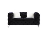 Phifina Contemporary Loveseat with 2 Pillows Black Velvet(#Vel-1), Faux Fur: ZM-1 55921-ACME