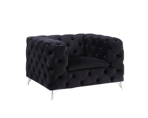 Phifina Contemporary Chair Black Velvet(#Vel-1), Faux Fur: ZM-1 55922-ACME