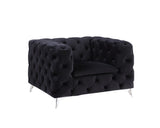Phifina Contemporary Chair Black Velvet(#Vel-1), Faux Fur: ZM-1 55922-ACME