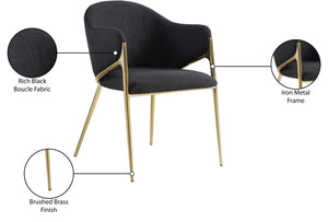 Nial Boucle Fabric / Iron / Foam Contemporary Black Boucle Fabric Dining Chair - 22.5" W x 24.5" D x 31.5" H