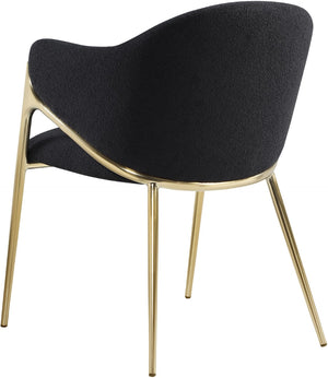 Nial Boucle Fabric / Iron / Foam Contemporary Black Boucle Fabric Dining Chair - 22.5" W x 24.5" D x 31.5" H