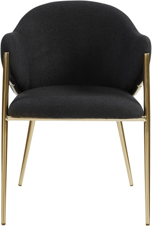 Nial Boucle Fabric / Iron / Foam Contemporary Black Boucle Fabric Dining Chair - 22.5" W x 24.5" D x 31.5" H