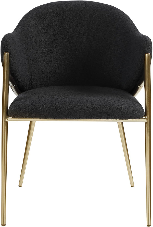 Nial Boucle Fabric / Iron / Foam Contemporary Black Boucle Fabric Dining Chair - 22.5" W x 24.5" D x 31.5" H