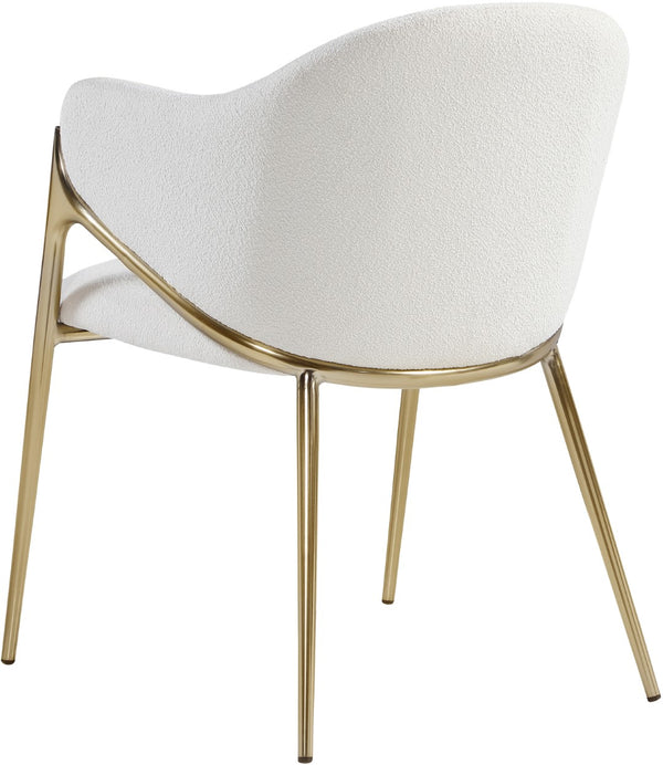Nial Boucle Fabric / Iron / Foam Contemporary Cream Boucle Fabric Dining Chair - 22.5" W x 24.5" D x 31.5" H