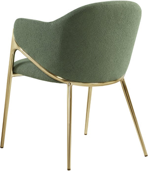 Nial Boucle Fabric / Iron / Foam Contemporary Green Boucle Fabric Dining Chair - 22.5" W x 24.5" D x 31.5" H