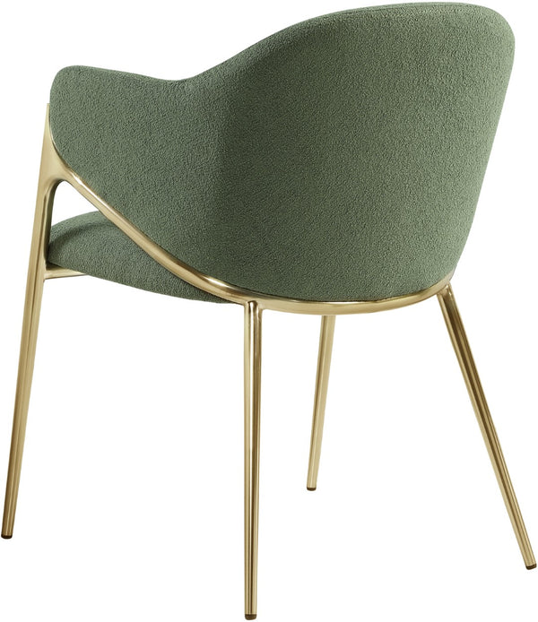 Nial Boucle Fabric / Iron / Foam Contemporary Green Boucle Fabric Dining Chair - 22.5" W x 24.5" D x 31.5" H