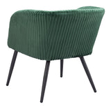 Zuo Modern Papillion 100% Polyester, Plywood, Steel Modern Commercial Grade Accent Chair Green, Black 100% Polyester, Plywood, Steel